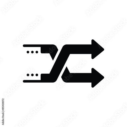 Black solid icon for shuffle