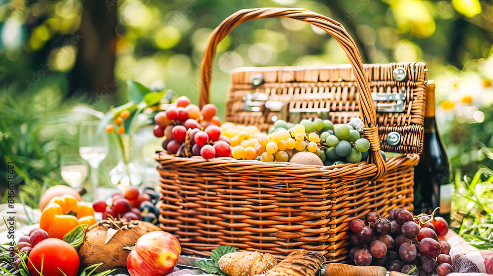 Idyllic Summer Picnic in a Lush Green Park. Idyllic Summer Picnic in a Lush Green Park.
