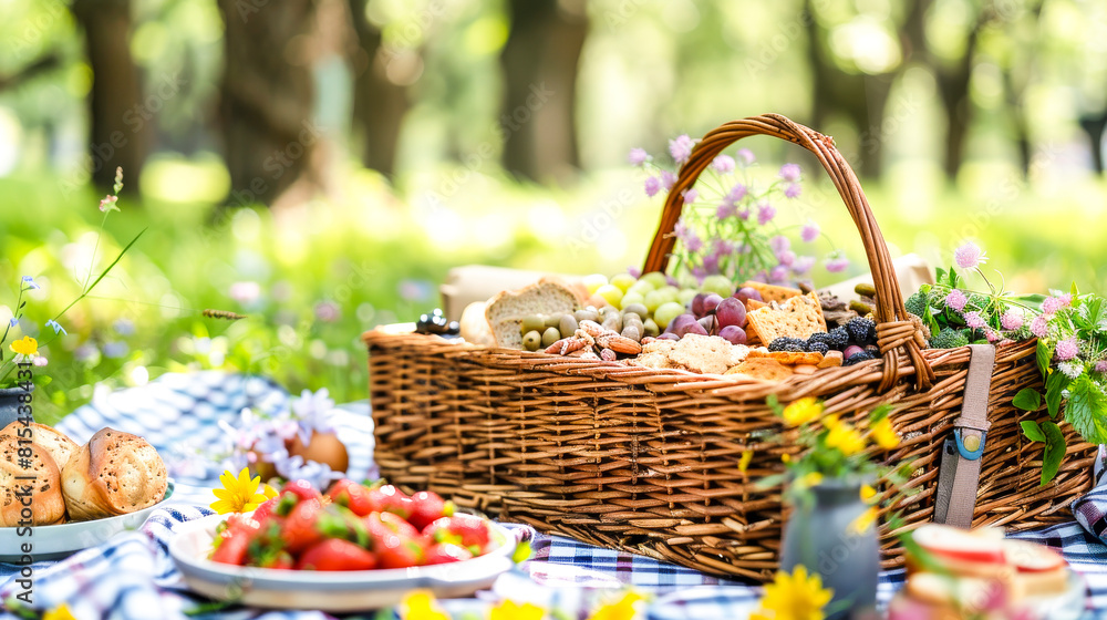 Idyllic Summer Picnic in a Lush Green Park. Idyllic Summer Picnic in a Lush Green Park.