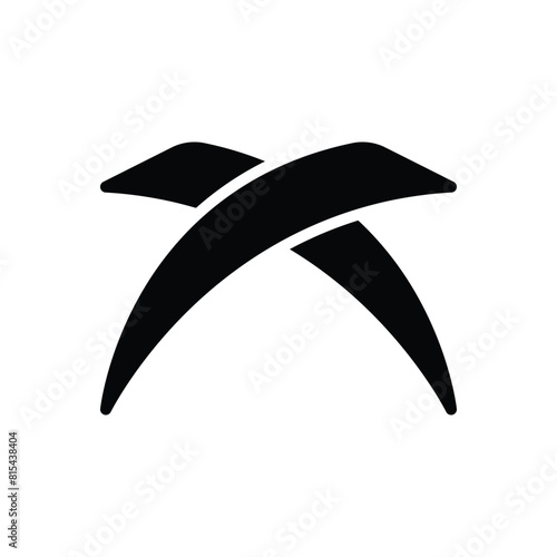 Black solid icon for cross