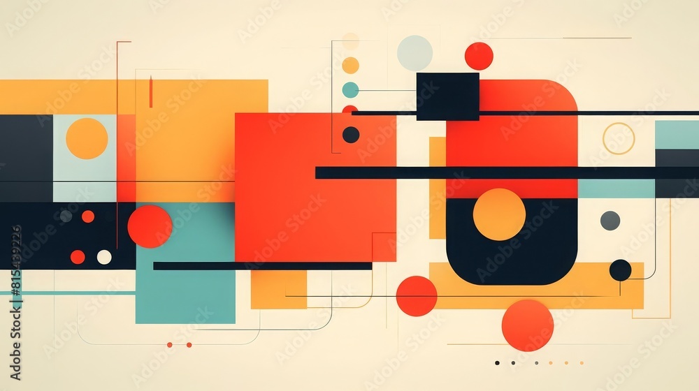 Obraz premium Neoplasticism flat design front view structural composition theme animation Complementary Color Scheme