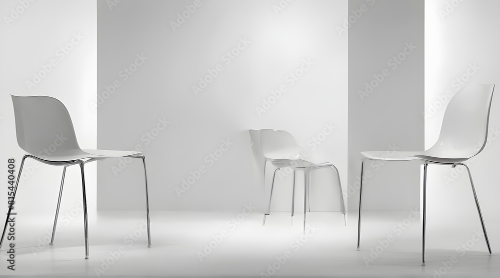 Single chair at different angles on a white background. generative.ai Single chair at different angles on a white background. generative.ai