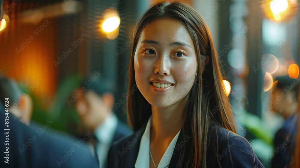 Businesswoman attends a networking event, mingling with industry professionals and building valuable connections for future collaborations. Businesswoman attends a networking event, mingling with industry professionals and building valuable connections for future collaborations.