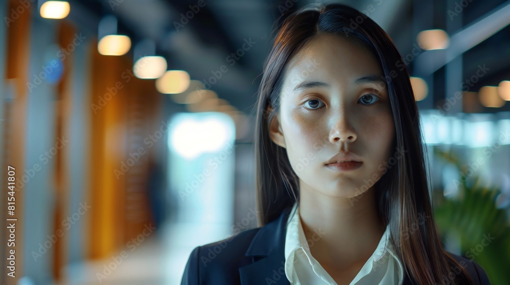 Obraz premium Businesswoman becomes the target of malicious rumors spread by jealous coworkers, causing her reputation and credibility to suffer.