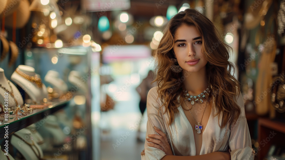woman standing in the jewelry shop