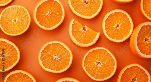 Pattern of orange slices on an orange background.