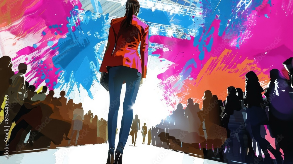 Fashion show lights up with striking, vivid colors. Fashion show lights up with striking, vivid colors.