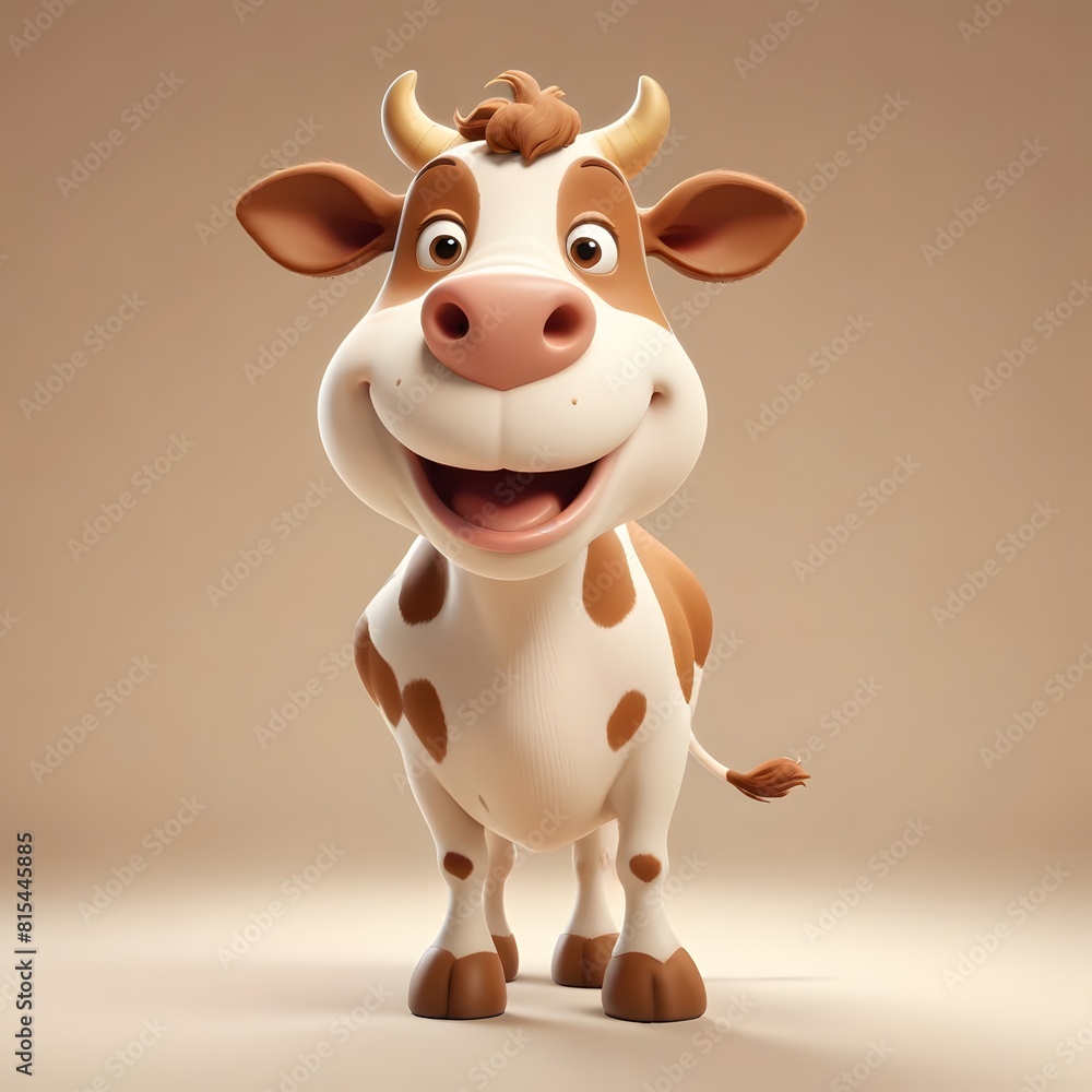 A cute and happy cow 3d illustration A cute and happy cow 3d illustration