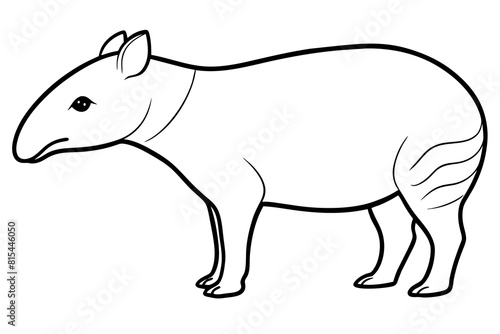 tapir line art silhouette illustration