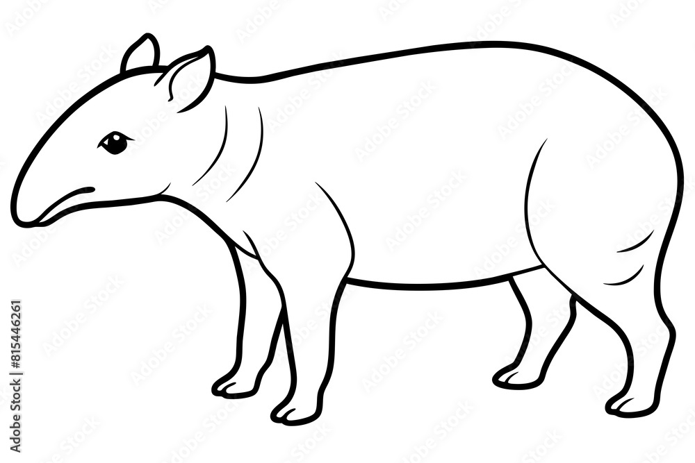 tapir line art silhouette illustration tapir line art silhouette illustration