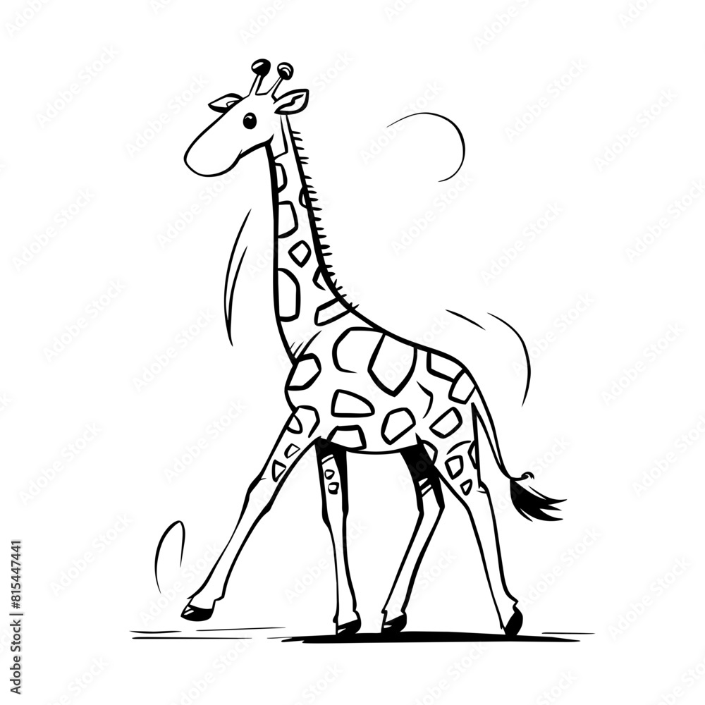 Giraffe Doodle Art: Quirky Sketch of a Tall and Graceful Zoo Animal Giraffe Doodle Art: Quirky Sketch of a Tall and Graceful Zoo Animal