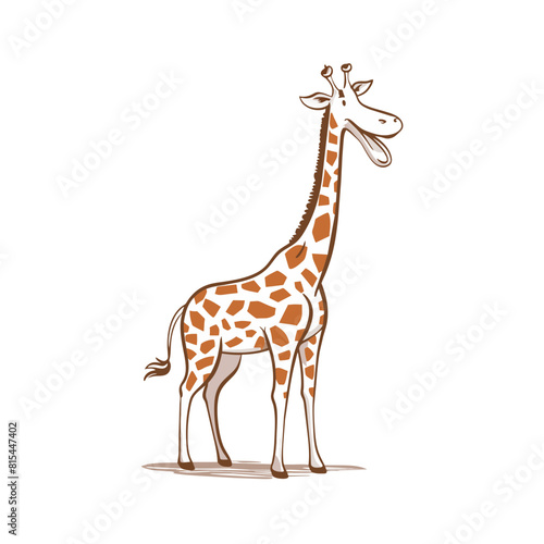 Giraffe Doodle Art  Quirky Sketch of a Tall and Graceful Zoo Animal