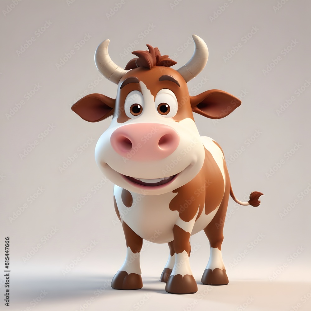 A cute and happy cow 3d illustration A cute and happy cow 3d illustration