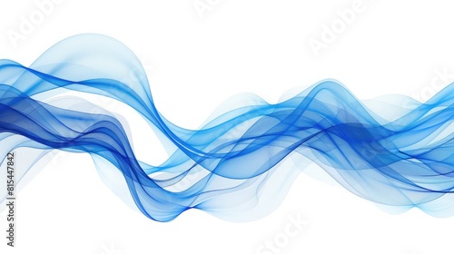 Blue abstract wave, template for advertising ,presentation layout, Blue abstract transparent wave on white background, design element, Swirling motion of blue smoke or fog group, abstract line 
 photo
