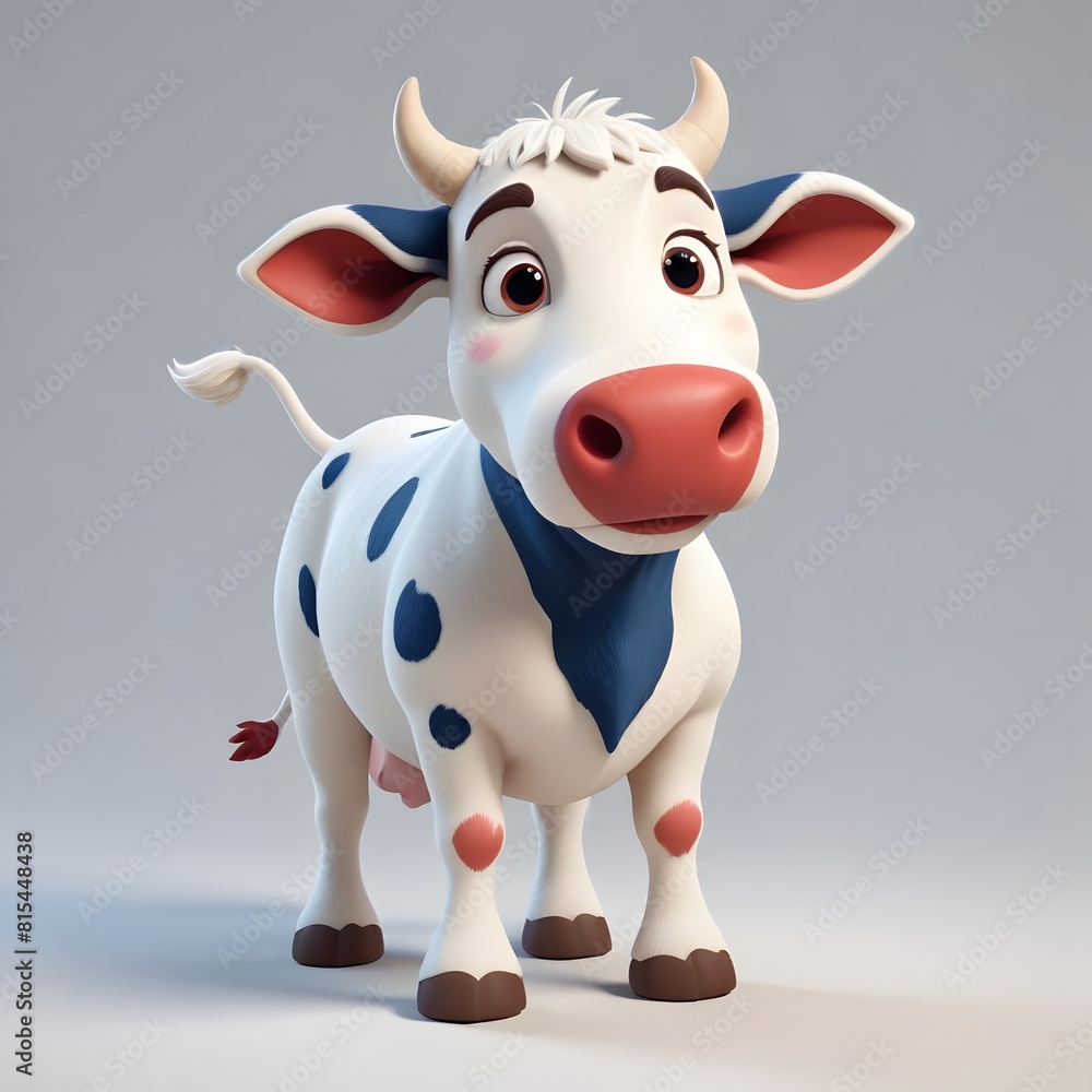 A cute and happy cow 3d illustration A cute and happy cow 3d illustration