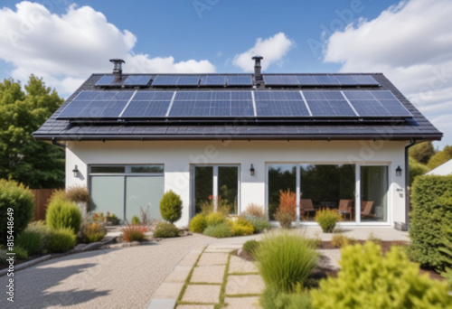 a house with solar panels on the roof and a house with a solar panel on the roof.