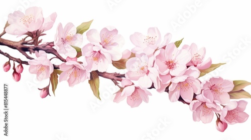 Cherry blossom  sakura flowers isolated on white background