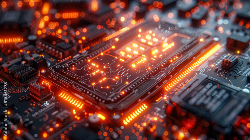 Abstract glowing 5G digital high tech close up of Mainboard Electronic computer backgroun Abstract glowing 5G digital high tech close up of Mainboard Electronic computer backgroun