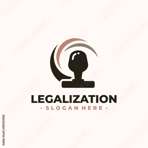 Letter C legalization icon vector. Stamp handle logo design template.