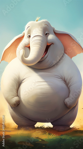 Create a cute cartoon elephant