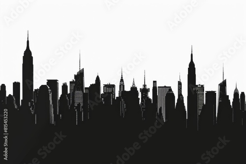 Simple art deco New york skyline