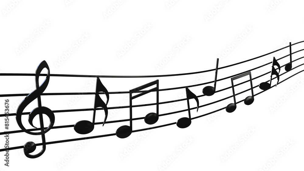 Music notes on transparent background Music notes on transparent background