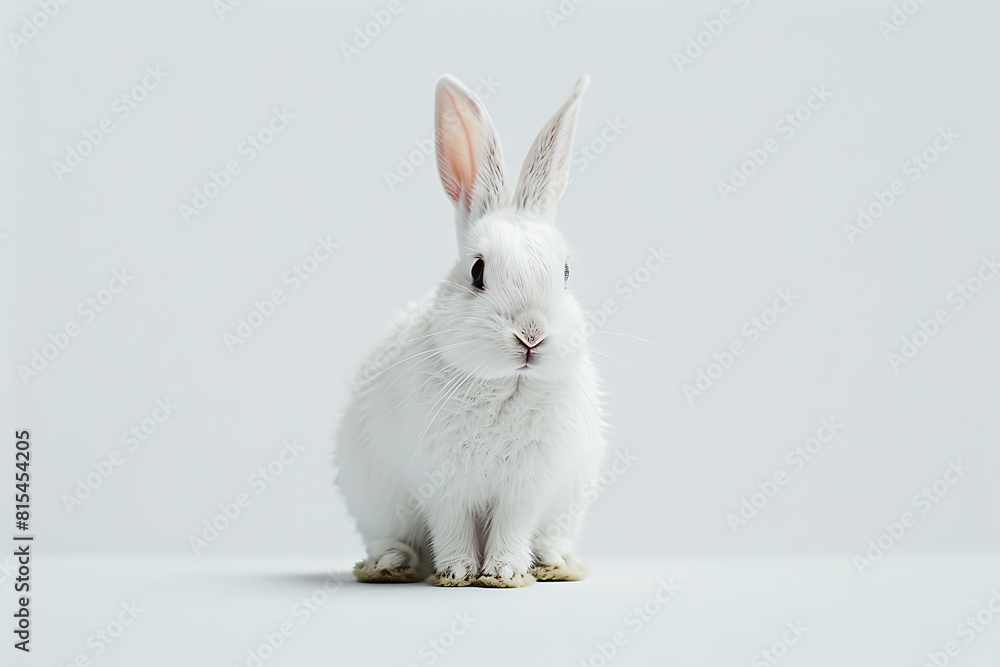 Fototapeta premium white rabbit on white