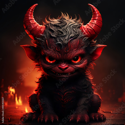 Cute devil figure, emoticon귀여운악마 피규어,이모티콘Generative AI