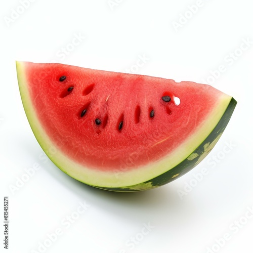 Juicy watermelon slice on a crisp white background, Ai Generated