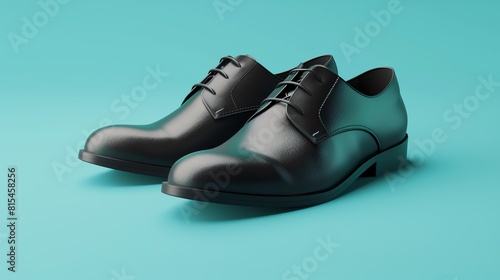 Dress shoe flat design front view, formal theme, animation, vivid