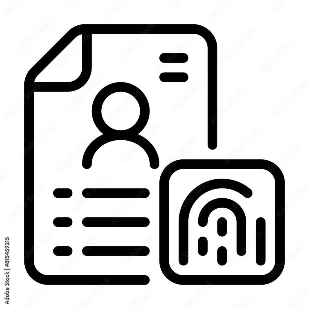 Identification Icon With Line Style Identification Icon With Line Style