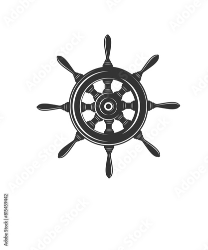 Ship wheel, Hand drawn vector Illustration. stock illustration