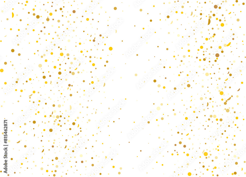 Golden confetti pattern Isolated on transparent background. Grunge grainy texture. Remove png, Clipping Path