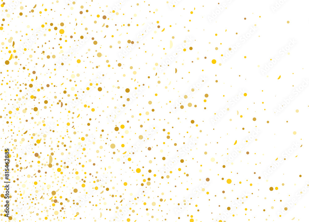 Golden confetti pattern Isolated on transparent background. Grunge grainy texture. Remove png, Clipping Path