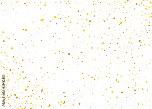 Golden confetti pattern Isolated on transparent background. Grunge grainy texture. Remove png, Clipping Path photo