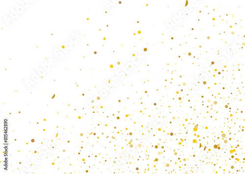 Golden confetti pattern Isolated on transparent background. Grunge grainy texture. Remove png  Clipping Path