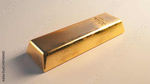 One single gold bar, side view