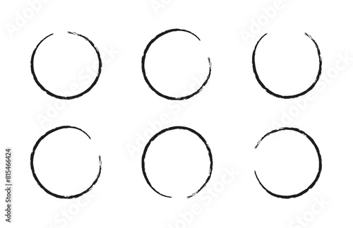 Crayon circle highlight for social media stories. Stylish design element for beauty shop,bloggers and social page cover. Vector chalk round marker strokes