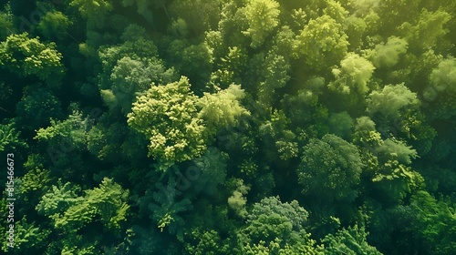 green forest background in a sunny day   Generative AI