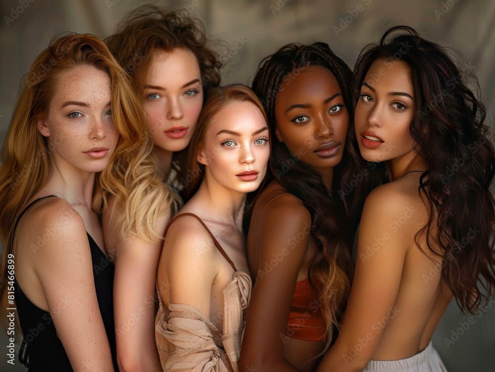 Obraz premium People of different ethnicities and races embracing. AI.