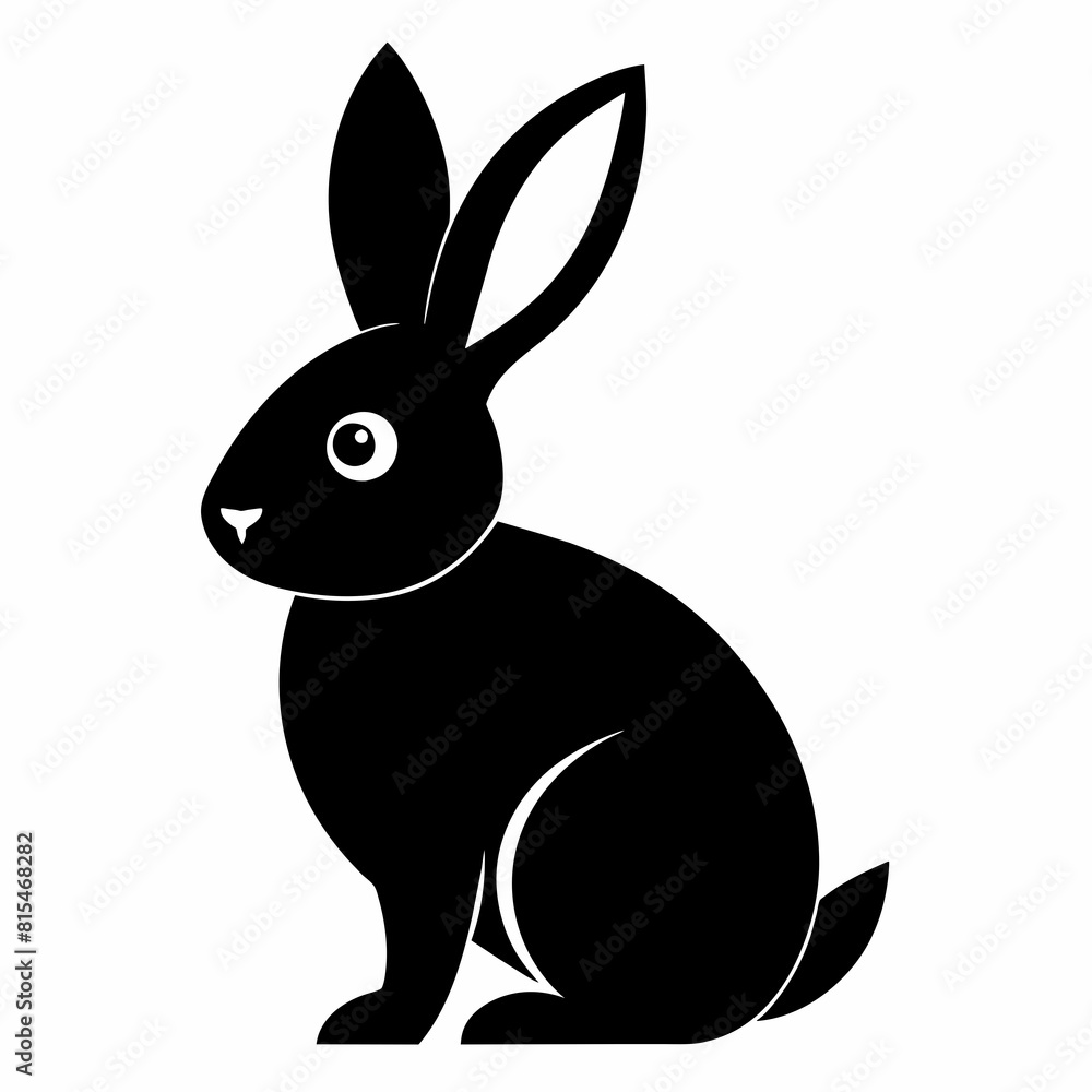 Obraz premium Rabbit silhouette vector illustration 