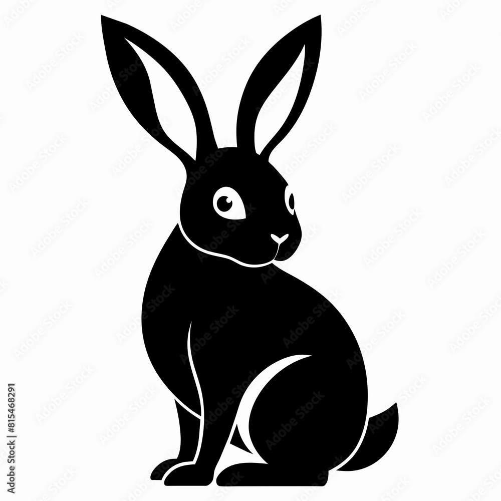 Obraz premium Rabbit silhouette vector illustration 