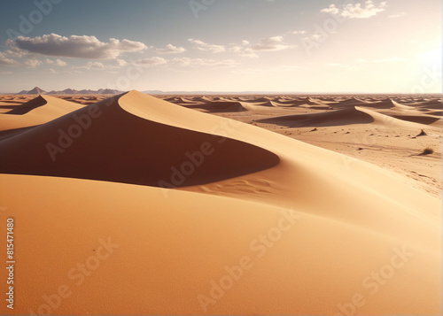 Wallpaper Mural Cinematic shot, a plain dessert with dunes. AI generative Torontodigital.ca