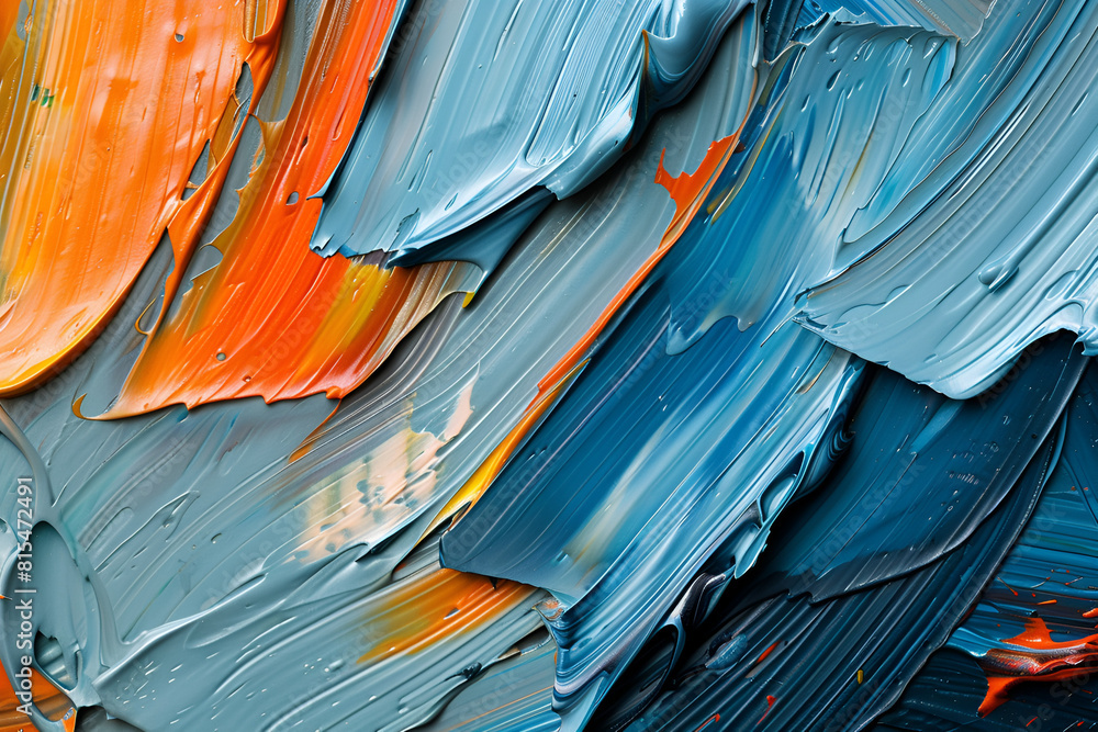 Abstract art background. oil on canvas. Rough brushstrokes of paint. Closeup of a painting by oil and palette knife. Highly-textured, high quality details
