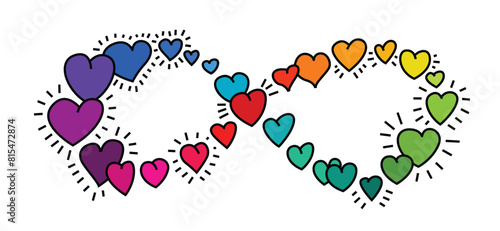 Infinity symbol composed of a vibrant spectrum of colors.