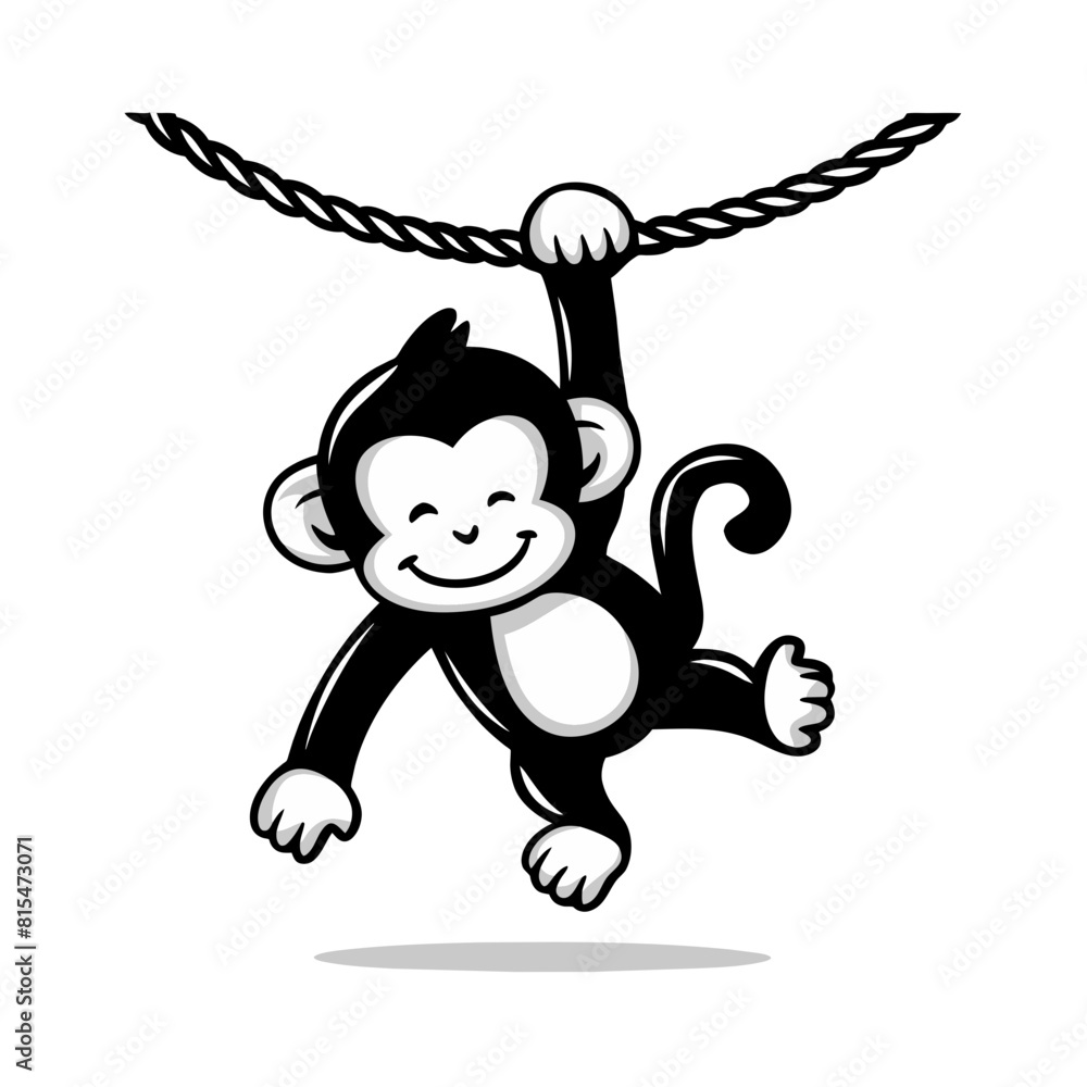 Fototapeta premium Monkey Doodle Art: Playful Illustration of a Cheeky Zoo Animal