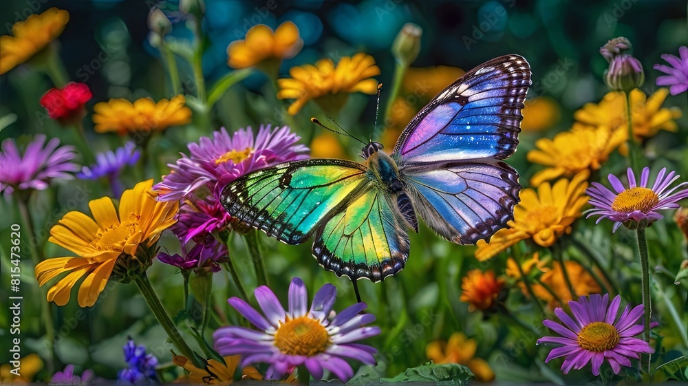 A beautiful butterfly with different colored wings A beautiful butterfly with different colored wings