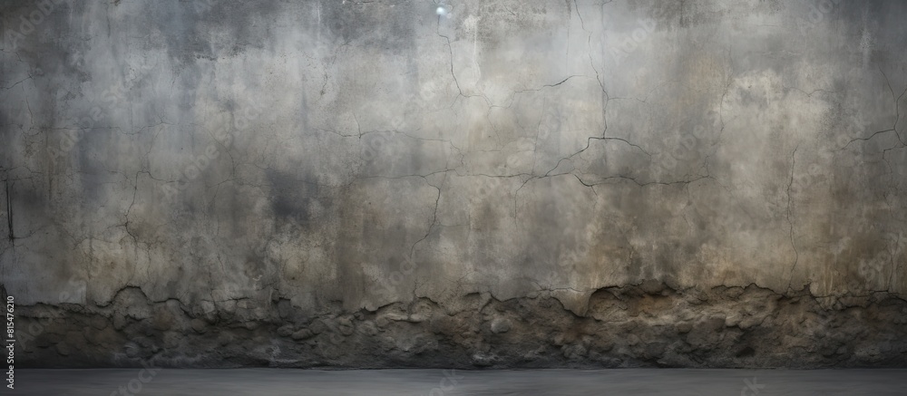 An aged concrete wall exhibits a profound extensive and dim crevice Copy space image An aged concrete wall exhibits a profound extensive and dim crevice Copy space image