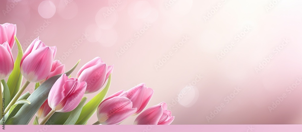 Pink tulips with copy space image for Mother s day Valentine s day or birthday celebrations Pink tulips with copy space image for Mother s day Valentine s day or birthday celebrations