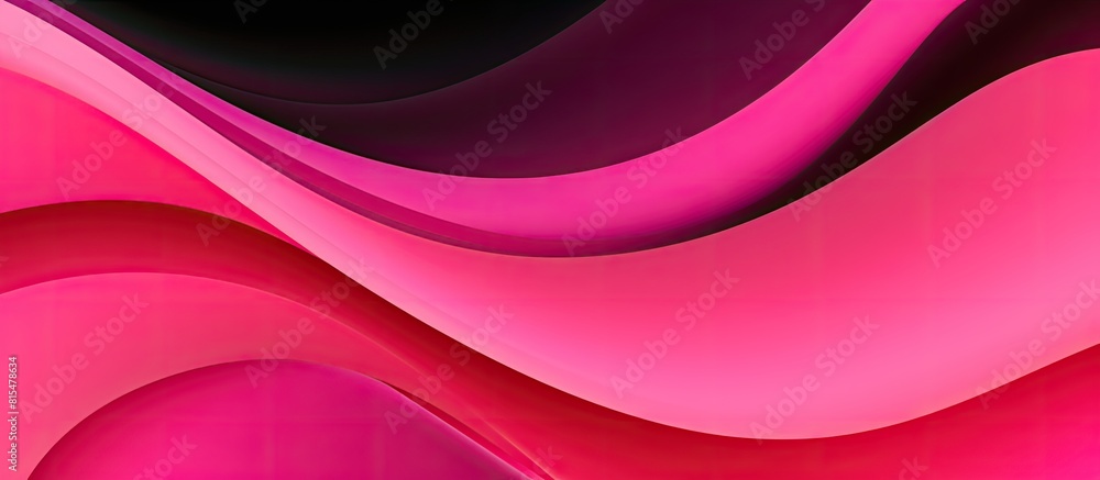 Fototapeta premium A vibrant abstract copy space image with a flat pink background and diagonal black stripes that create a modern and dynamic web design banner or poster with a wavy pattern
